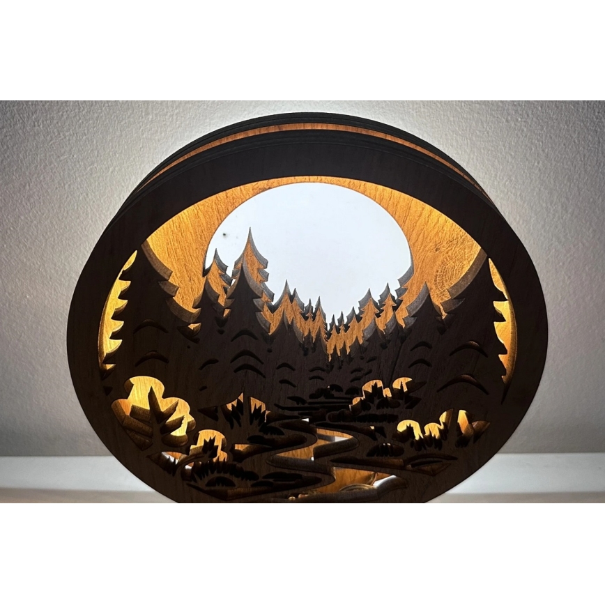 Li-Go 23580/DUB2 - LED Hämardatav lauakaunistus LED/12W/230V 20x22 cm tamm/Metsas