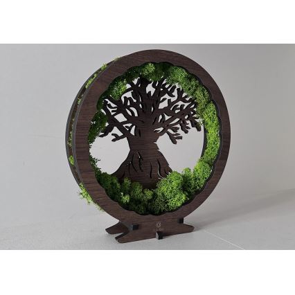 Li-Go 23604/DUB2 - Hämardatav LED-lauakaunistus LED/12W/230V 20x22 cm tamm/sammal ja puu