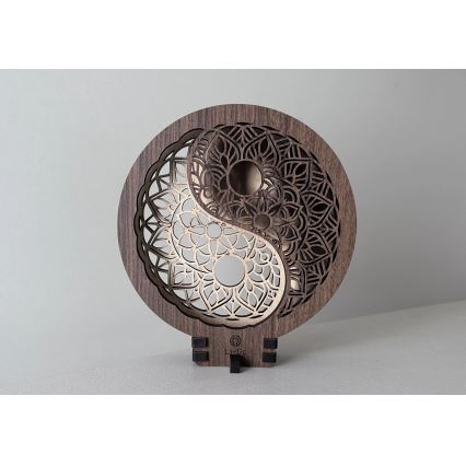 Li-Go 23607/O - LED hämardatav lauakaunistus LED/12W/230V 20x22 cm pähkel/Jin Jang