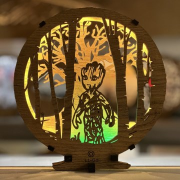 Li-Go 23613/DUB2 - Hämardatav LED lauakaunistus LED/12W/230V 20x22 cm tamm/Grut