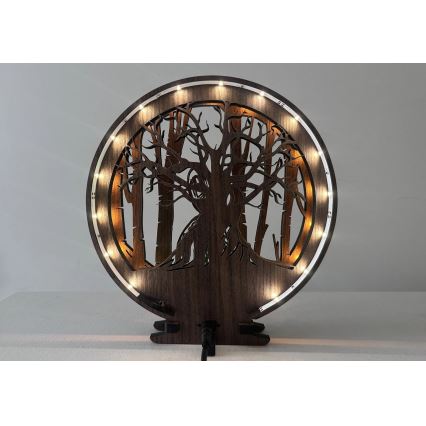 Li-Go 23613/DUB2 - Hämardatav LED-lauavalgusti LED/12W/230V 20x22 cm tamm/Grut