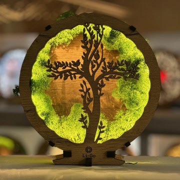 Li-Go 23622/DUB2 - Hämardatav LED-lauakaunistus LED/12W/230V 20x22 cm tamm/Rist samblas