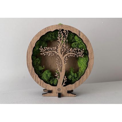 Li-Go 23622/DUB2 - Hämardatav LED-lauakaunistus LED/12W/230V 20x22 cm tamm/Rist samblas