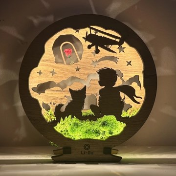 Li-Go 23634/DUB2 - Hämardatav LED-laualamp/dekoratsioon LED/12W/230V 20x22 cm tamm/Väike prints roosiga