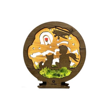 Li-Go 23634/DUB2 - Hämardatav LED-laualamp/dekoratsioon LED/12W/230V 20x22 cm tamm/Väike prints roosiga