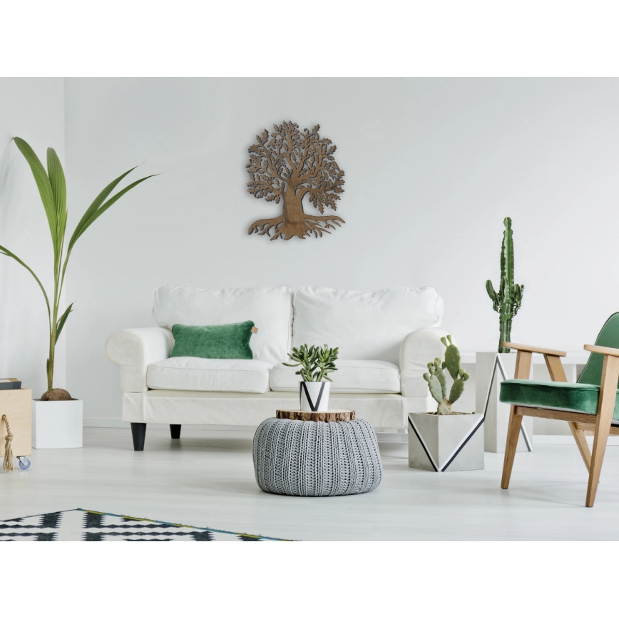 Li-Go 23673/DUB2 - LED hämardatav seinakaunistus LED/10W/5V 20000 mAh 45x55 cm tamm + kaugjuhtimispult