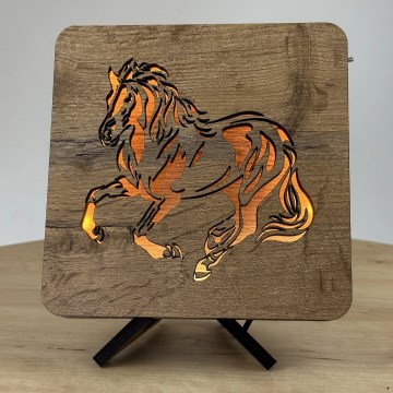 Li-Go 4070/DUB2 - LED-lauakaunistus LED/12W/230V 19x19 cm tamm/hobune