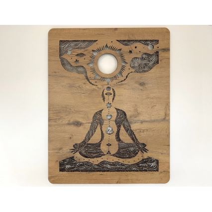 Li-Go 4421/A/4 - LED hämardatav seinakaunistus LED/10W/5V 30000 mAh 70x90 cm tamm/tšakrad