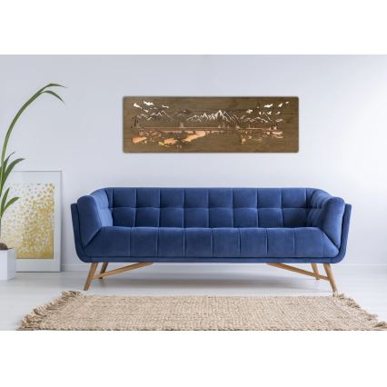 Li-Go 4778/A/4 - hämardatav LED-seinakaunistus LED/10W/5V 30000 mAh 120x40 cm tamm/Järv