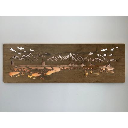 Li-Go 4778/A/4 - hämardatav LED-seinakaunistus LED/10W/5V 30000 mAh 120x40 cm tamm/Järv