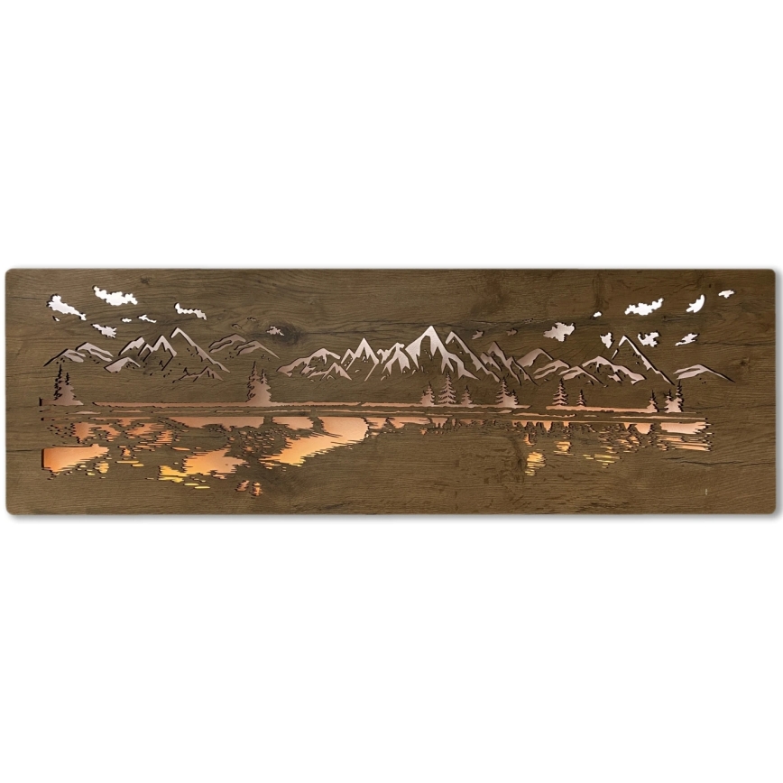 Li-Go 4778/A/4 - hämardatav LED-seinakaunistus LED/10W/5V 30000 mAh 120x40 cm tamm/Järv