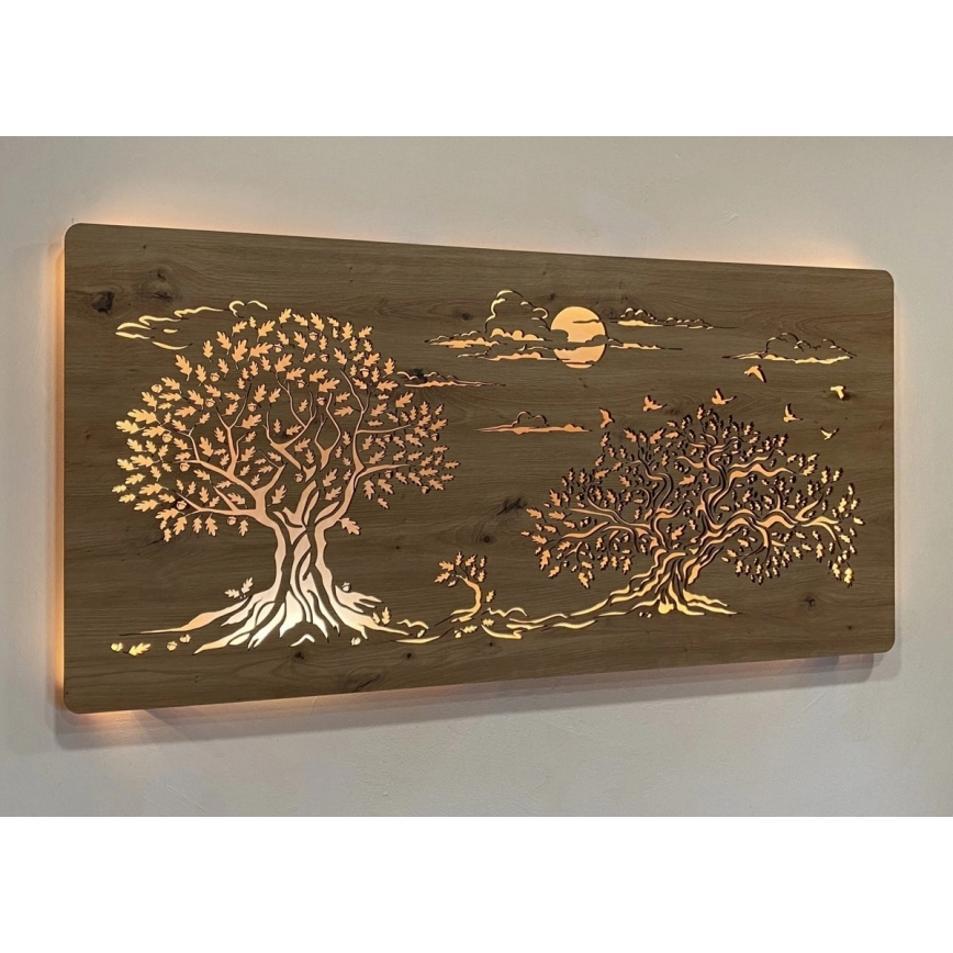 Li-Go 5307/DUB2 - hämardatav LED-seinakaunistus LED/24W/230V 120x60 cm tamm/Tři duby