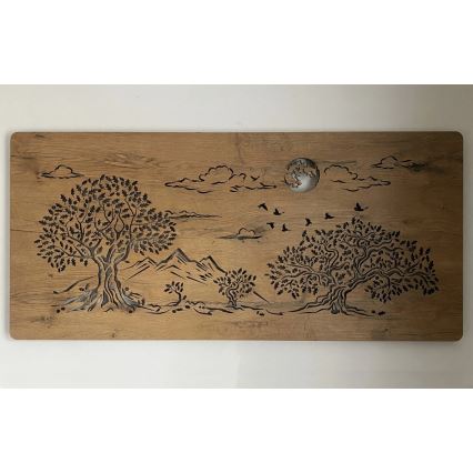 Li-Go 5478/DUB2 - LED hämardatav seinakaunistus LED/24W/230V 130x60 cm tamm/Neli tammepuud ja kuu