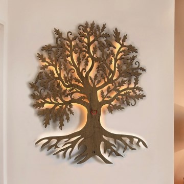 Li-Go 5729/DUB2 - LED seinakaunistus liikumisanduriga LED/10W/5V 90x110 cm tamm