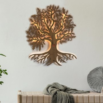 Li-Go 5732/DUB/S2 - LED hämardatav seinakaunistus LED/10W/5V 20000 mAh 68x80 cm tamm