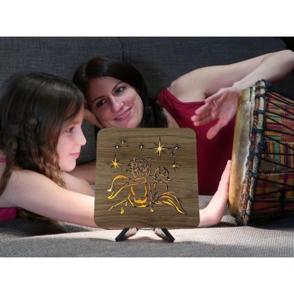 Li-Go 5788/DUB2 - LED lauakaunistus LED/12W/230V 19x19 cm tamm/Väike prints