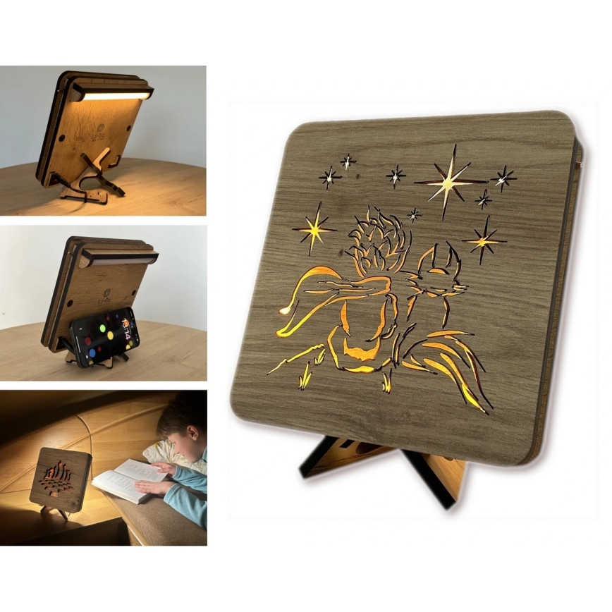 Li-Go 5788/DUB2 - LED lauakaunistus LED/12W/230V 19x19 cm tamm/Väike prints