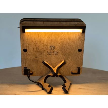 Li-Go 5788/DUB2 - LED lauakaunistus LED/12W/230V 19x19 cm tamm/Väike prints