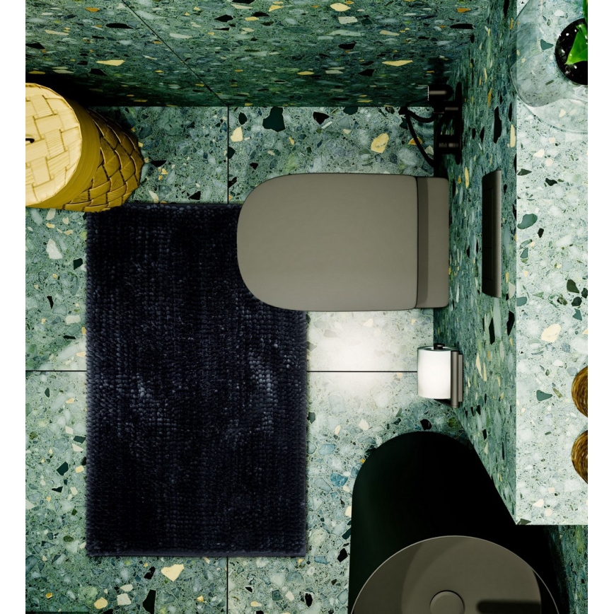 Libisemiskindel vannimatt CHENILLE 50x80 cm must