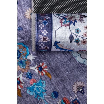 Libisemisvastane idamaine vaip PRINT SHINE 70x140 cm, sinine