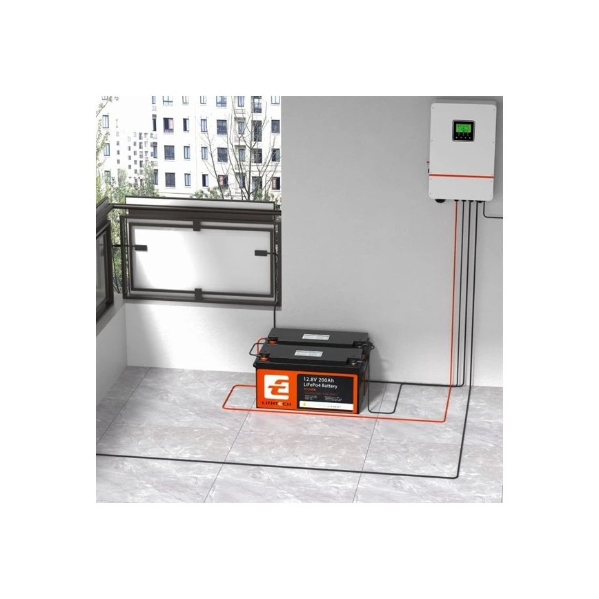 LiFePO4-aku päikesesüsteemidele 12,8V/200Ah IP66