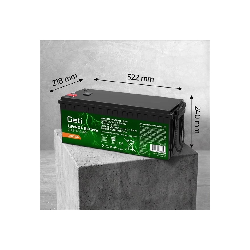 LiFePO4 akupatarei 12,8V/200Ah