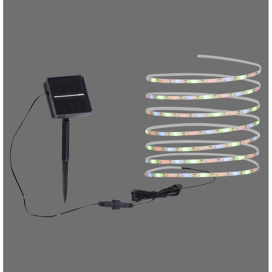 JUST LIGHT. 19971-18 - LED RGB päikesetoitega valgusriba TEANIA LED/3,7V 5 m 1200 mAh IP44 must