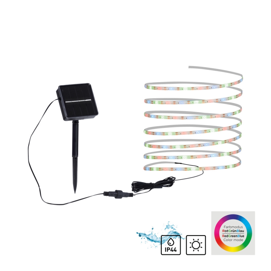 JUST LIGHT. 19971-18 - LED RGB päikesetoitega valgusriba TEANIA LED/3,7V 5 m 1200 mAh IP44 must