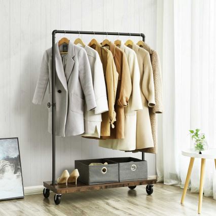 Liigutatav seisev riidenagi LINEA pruun/must