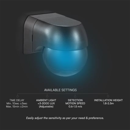 Liikumisandur PIR 180° 400W/230V IP44 must