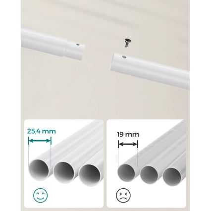 Liikuv püstine riidepuu LINEA valge
