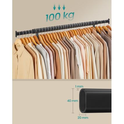 Liikuv seisev riidenagi LINEA, must