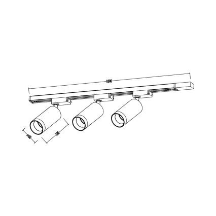 Liistupõhine suunatav valgusti MICA 3xGU10/10W/230V valge/mattkroom