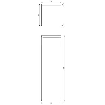 Lillealus 100x30x34 cm valge