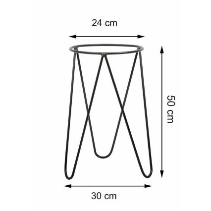 Lillepoti alus LOFT 50x30 cm must