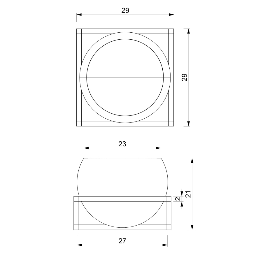 Lillepott seinale 27x29 cm must/kuldne