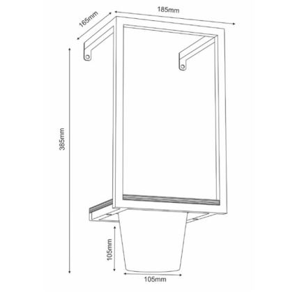 Lillepott seinale 38x18 cm kuldne