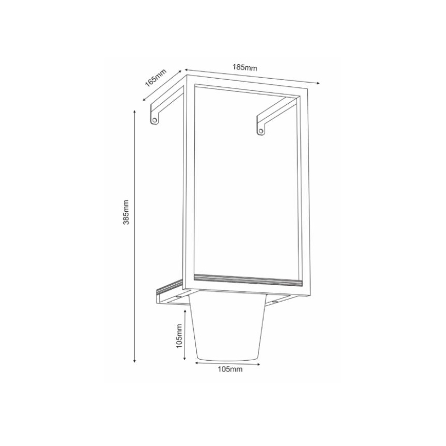 Lillepott seinale 38x18 cm kuldne