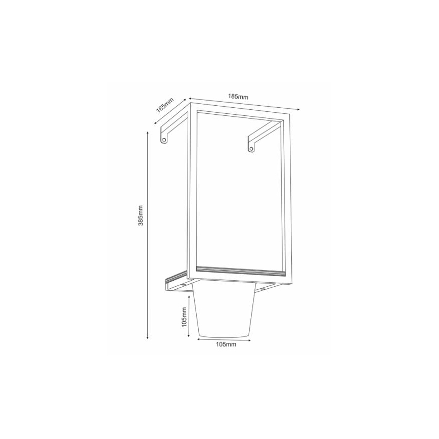 Lillepott seinale 38x18 cm must