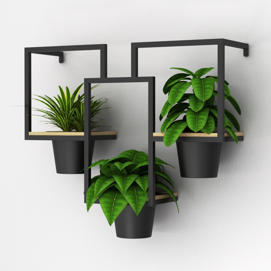 Lillepott seinale 46x53 cm must