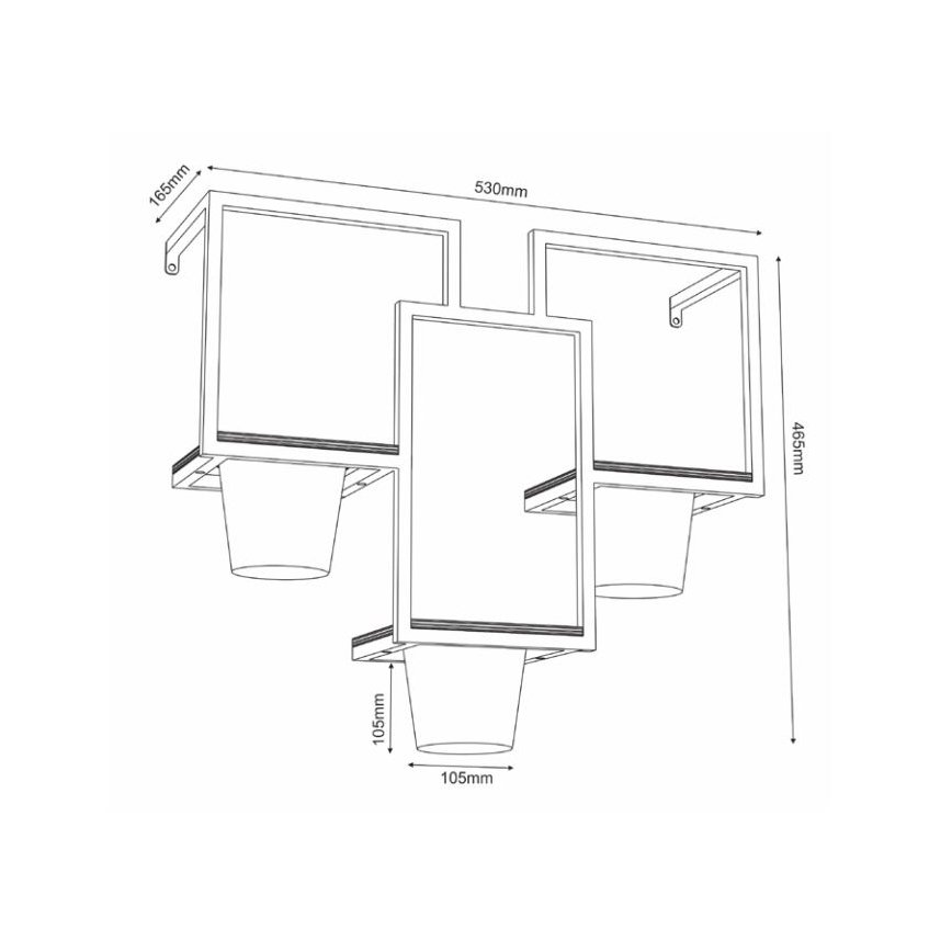 Lillepott seinale 46x53 cm must