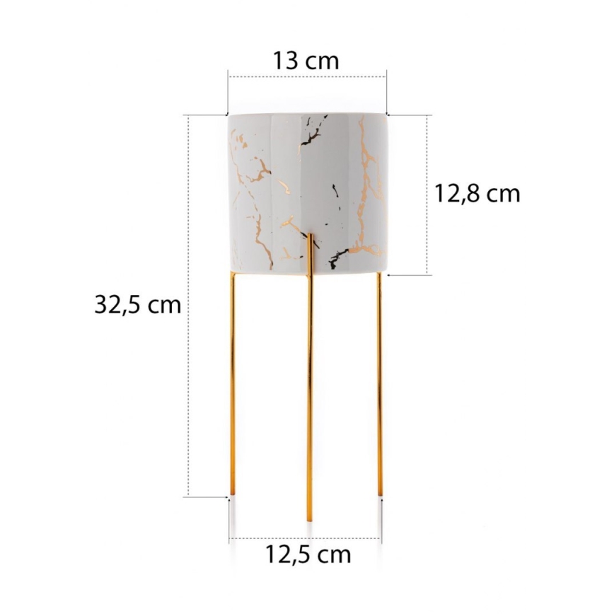Lilleseade NILA 32,5x13 cm valge/kuldne