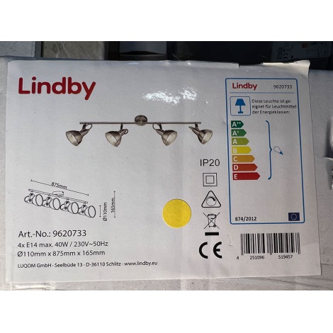 Lindby - Kohtvalgusti JULIN 4xE14/40W/230V
