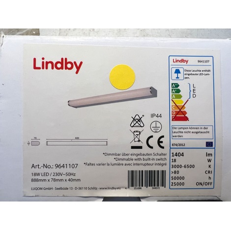 Lindby - LED Hämardatav peeglivalgustus vannituppa JESKO LED/18W/230V IP44