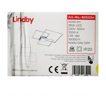 Lindby - LED Hämardatav pinnale kinnitatav lühter DUETTO LED/38W/230V