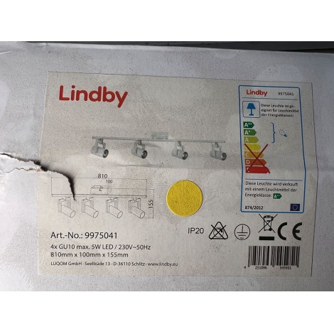 Lindby - LED Kohtvalgusti SULAMITA 4xGU10/5W/230V