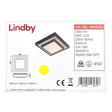 Lindby - LED Laevalgusti MENDOSA LED/18W/230V
