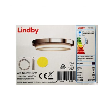 Lindby - LED Laevalgusti vannituppa CORDULA LED/15W/230V IP44