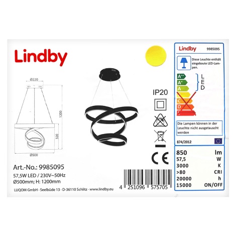 Lindby - LED Lühter OLADA LED/57,5W/230V