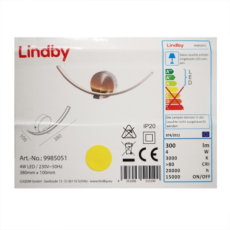 Lindby - LED Seinavalgusti IVEN LED/7W/230V